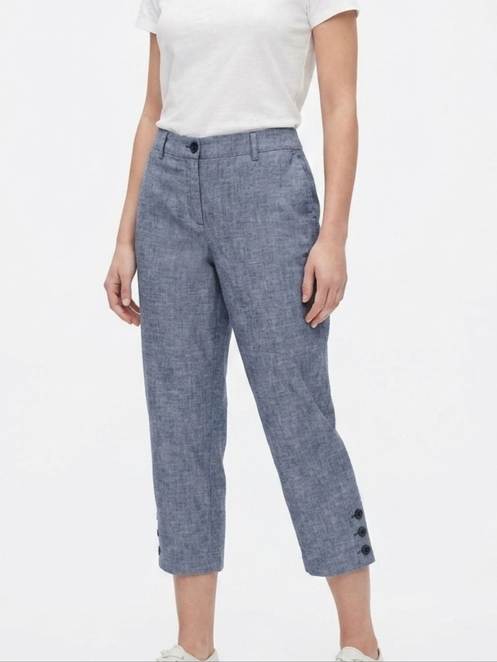 Talbots Perfect Crop Curvy Chinos Light Blue 100% Cotton 10P Library Chic